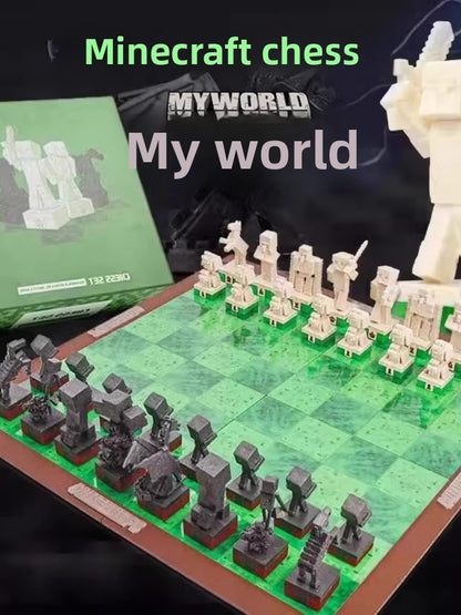 Minecraft Themed Chess Set with Character Pieces