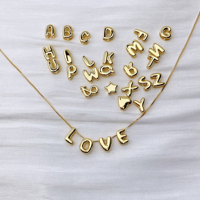Mini Alphabet Letter Pendant Necklace Charm