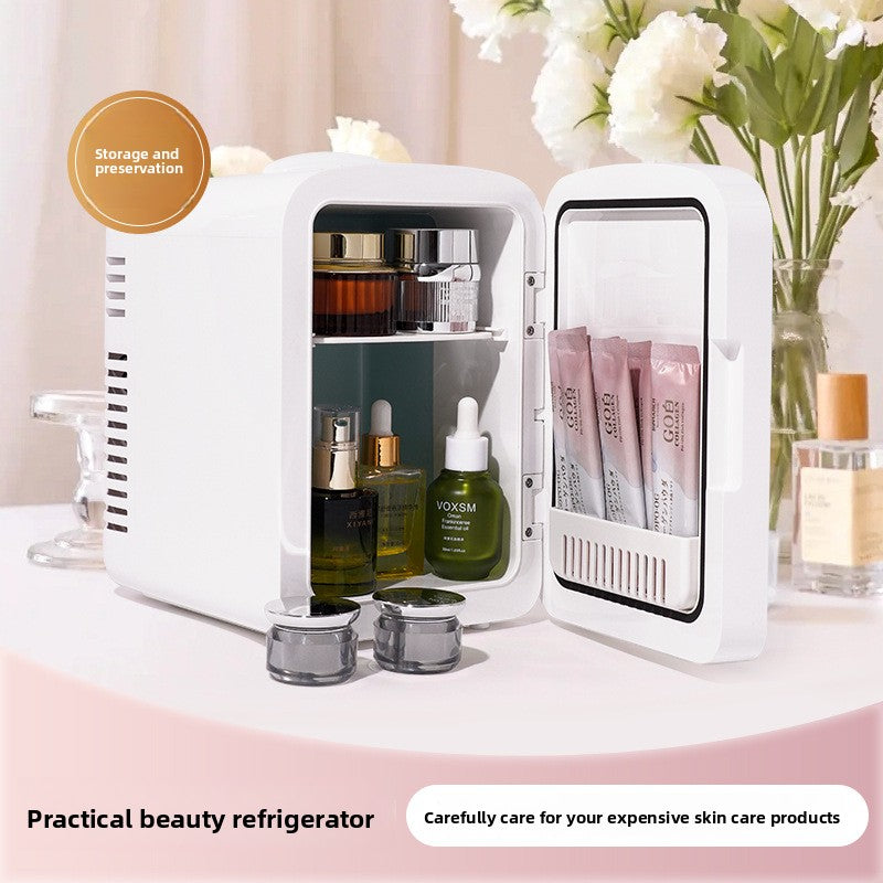 Mini Car Refrigerator with LED Mirror and Temperature Control