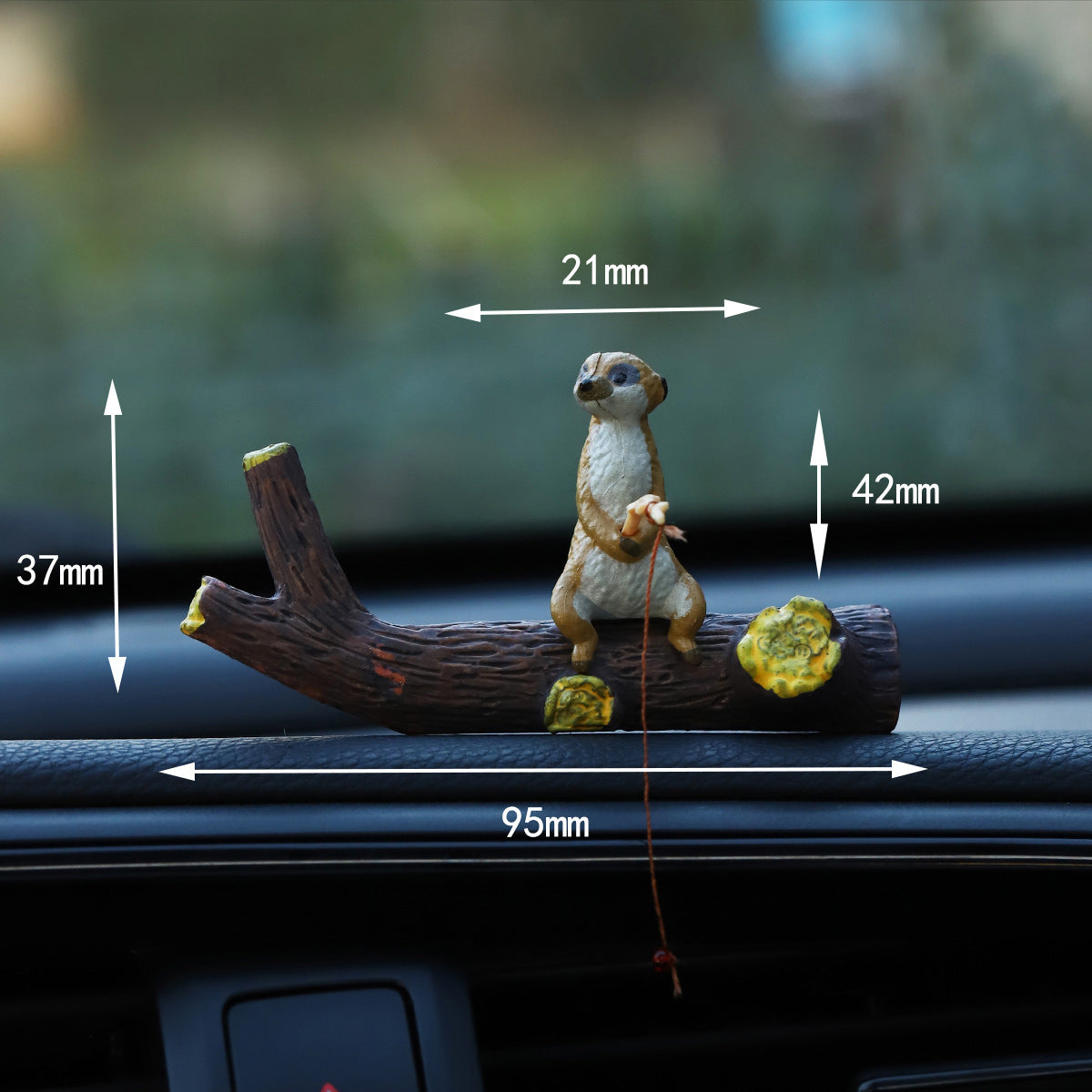 Mini Cartoon Animal Fishing Figurine for Car Dashboard and Desk Decor