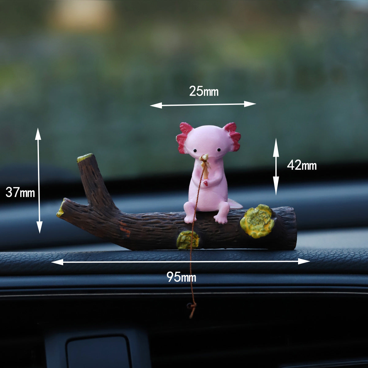 Mini Cartoon Animal Fishing Figurine for Car Dashboard and Desk Decor
