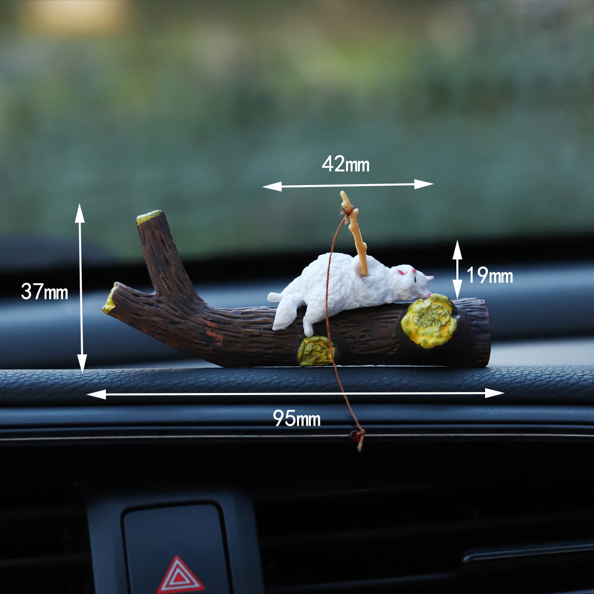 Mini Cartoon Animal Fishing Figurine for Car Dashboard and Desk Decor