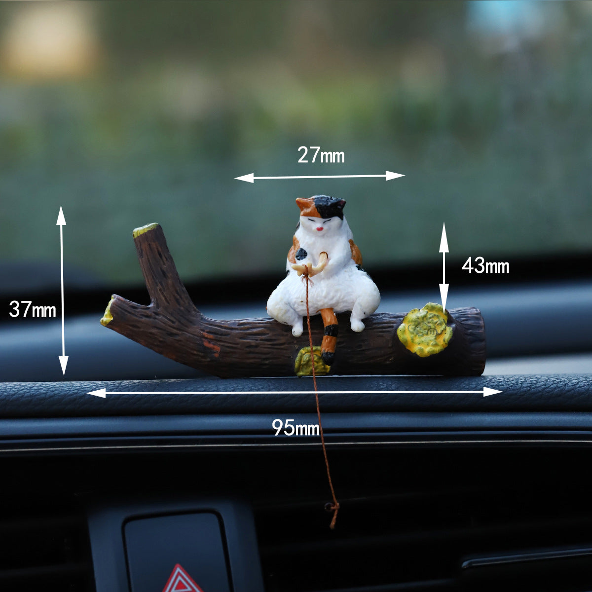 Mini Cartoon Animal Fishing Figurine for Car Dashboard and Desk Decor