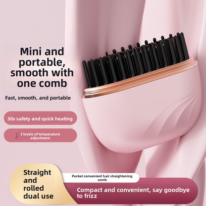 Mini charging straightening comb