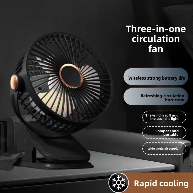 Mini Clip Fan USB Rechargeable Portable Desk Fan