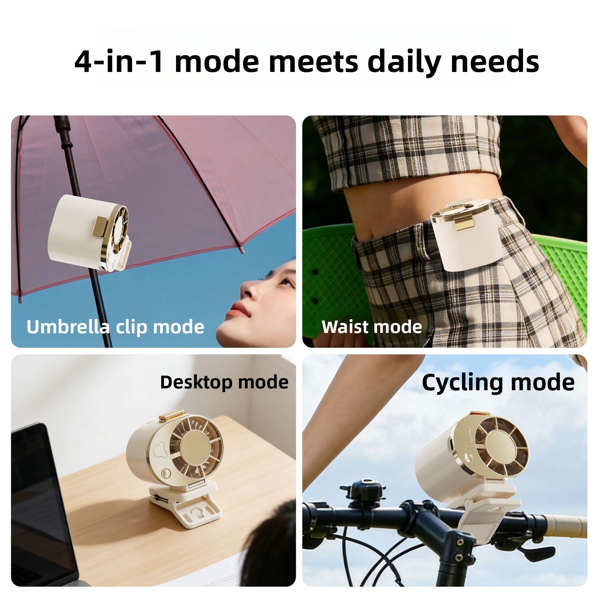 Mini Clip On USB Rechargeable Fan