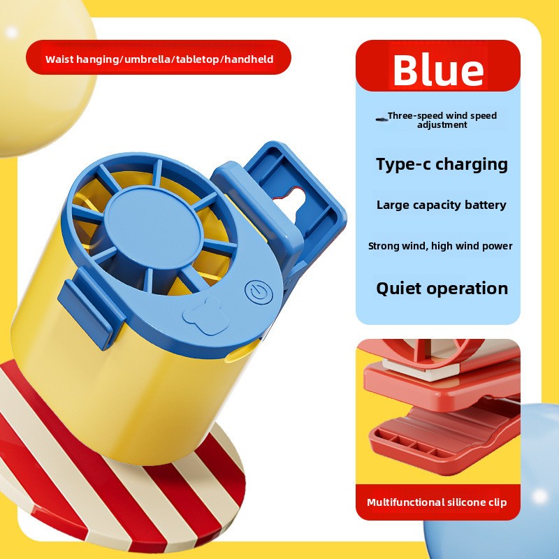 Mini Clip On USB Rechargeable Fan