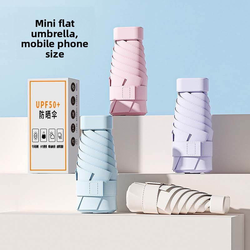 Mini Compact 5-Fold Sun and Rain Umbrella