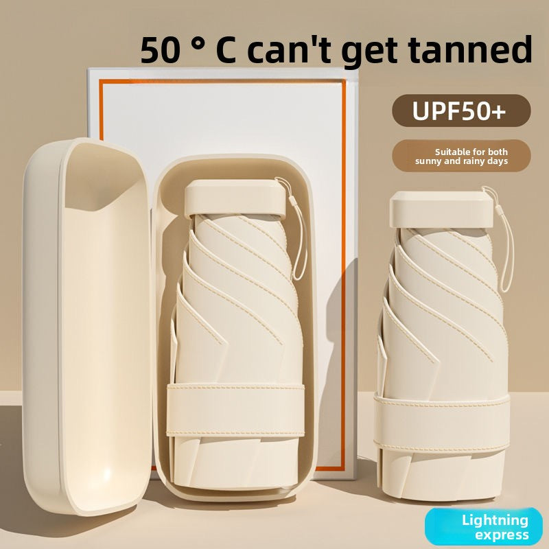 Mini Compact 5-Fold Sun and Rain Umbrella