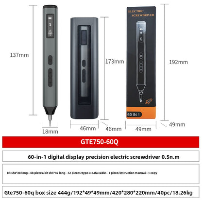 Mini Digital Display Electric Screwdriver Set with 60 Bits