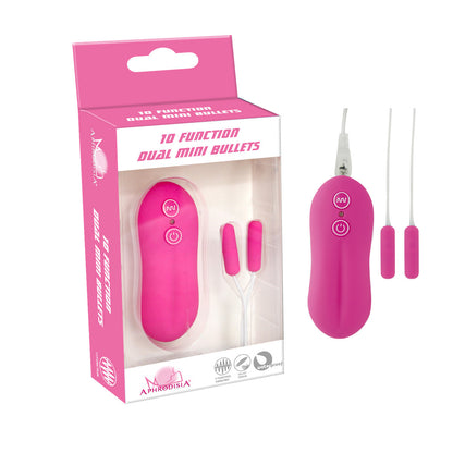 Mini Dual Bullet Vibrator 10 Frequency Waterproof Silent