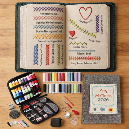 Mini Embroidery Stitch Guide Book
