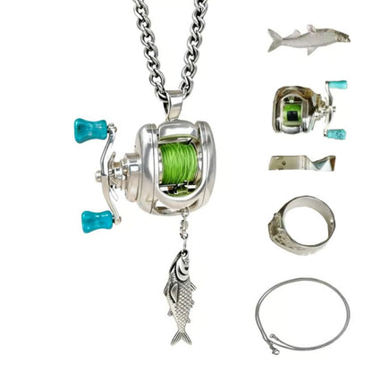 Mini Fishing Reel Jewelry Set