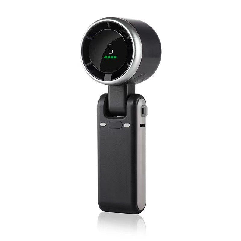 Mini Foldable Turbocharged Handheld Fan with Digital Display
