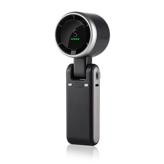 Mini Foldable Turbocharged Handheld Fan with Digital Display