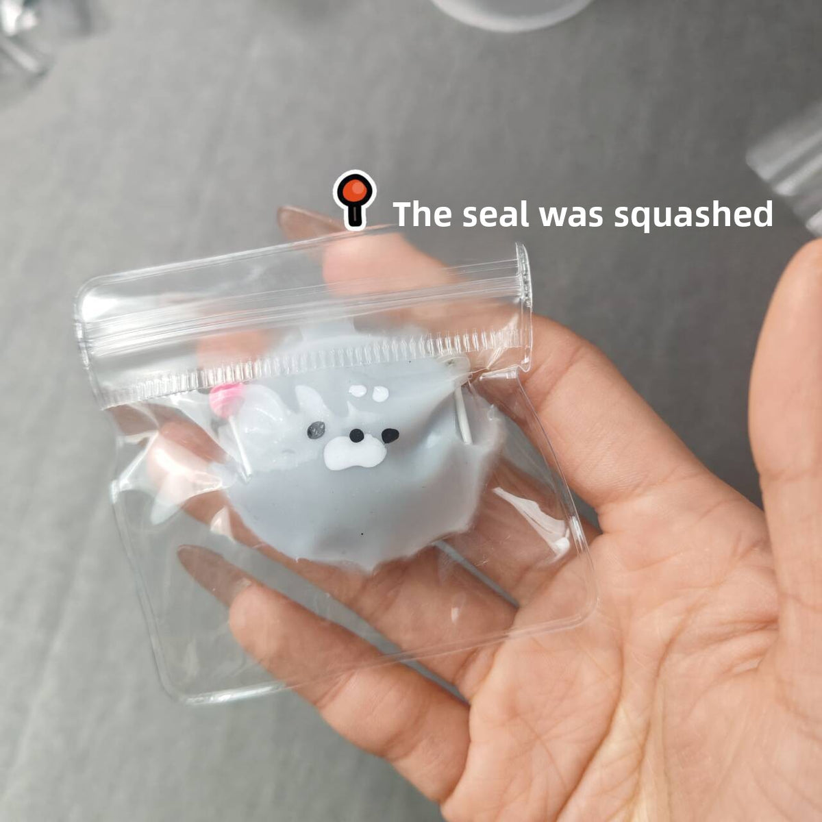Mini Gray Seal Chef Squishy Toy