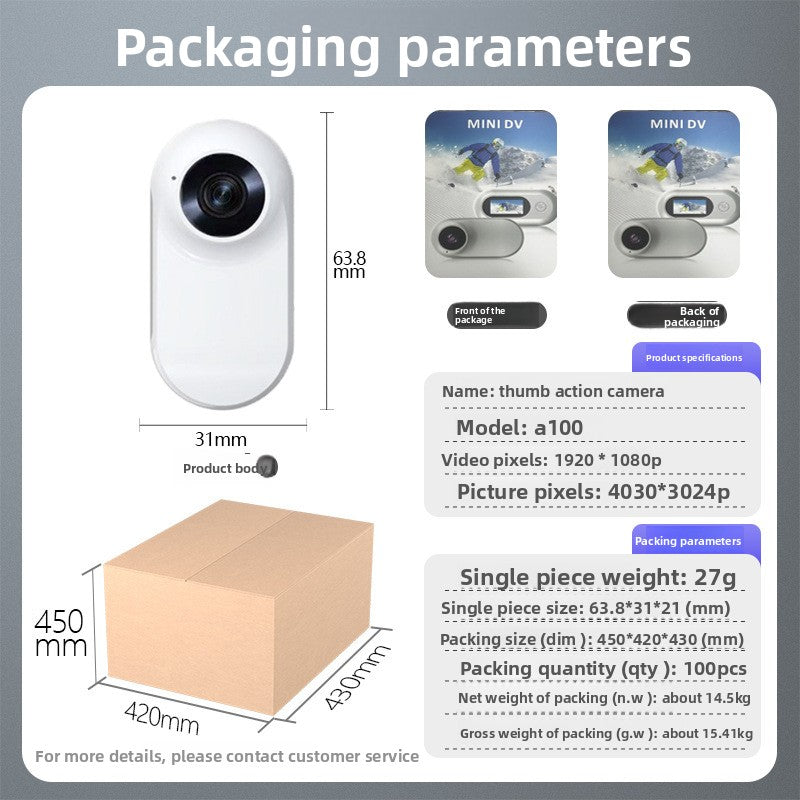 Mini HD Thumb Action Camera with Accessories