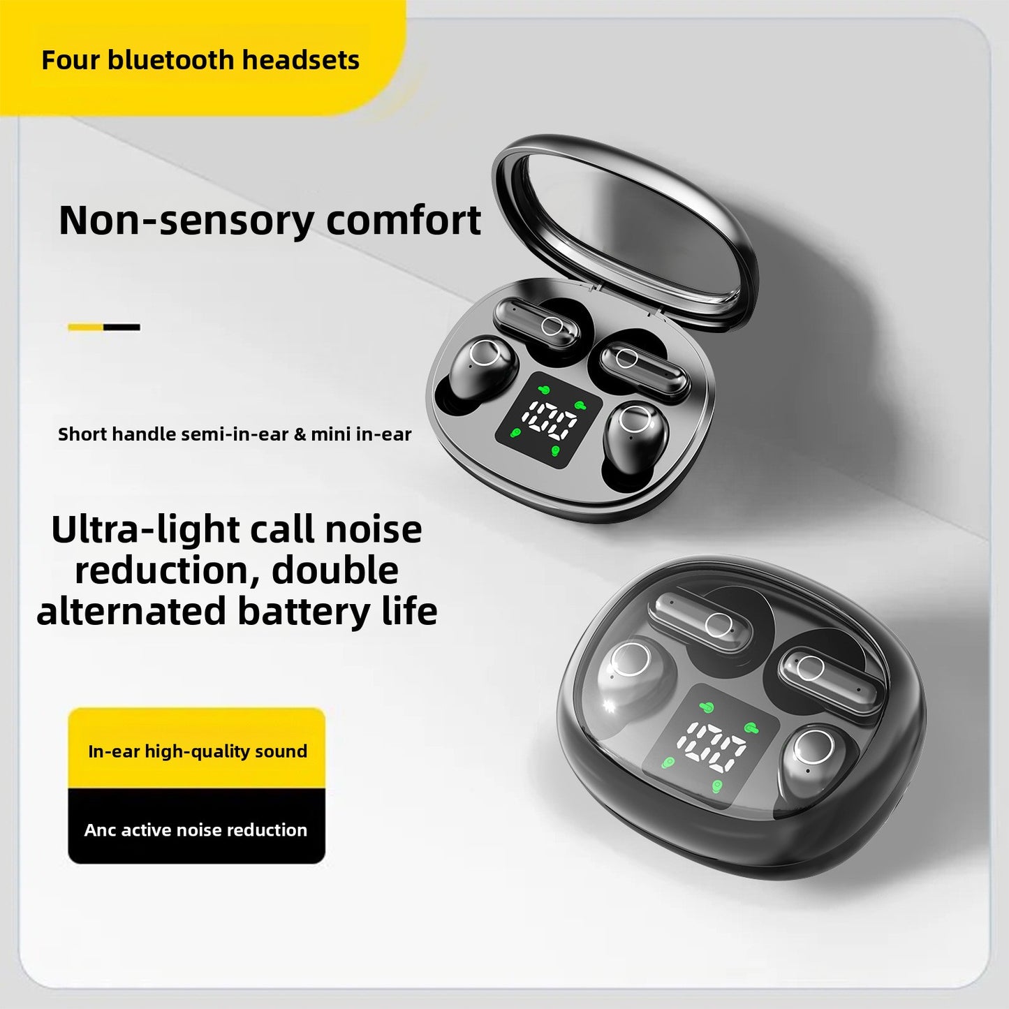 Mini In-Ear Bluetooth Headset with Display
