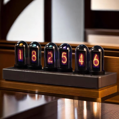 Mini IPS Color Screen Digital Clock with RGB Retro Design