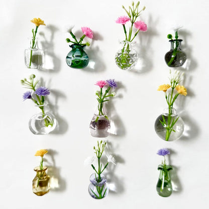 Mini Magnetic Glass Flower Vase Bottle