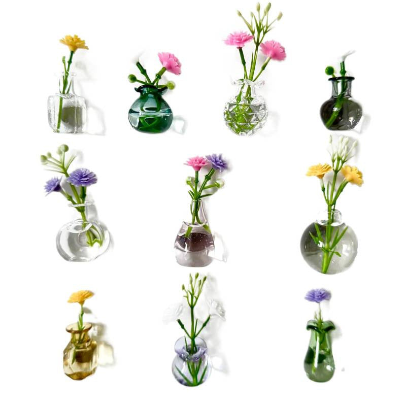 Mini Magnetic Glass Flower Vase Bottle