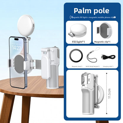 Mini Magnetic Phone Tripod with Zoom Control and Fill Light