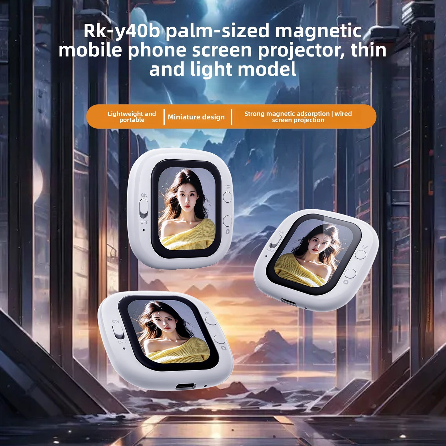 Mini Mobile Screen Mirroring Device with Rear Camera for Selfie Screen Casting