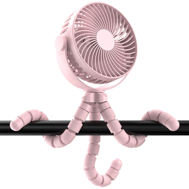 Mini Octopus Fan with Type C Brushless Motor, Portable USB Desk Fan