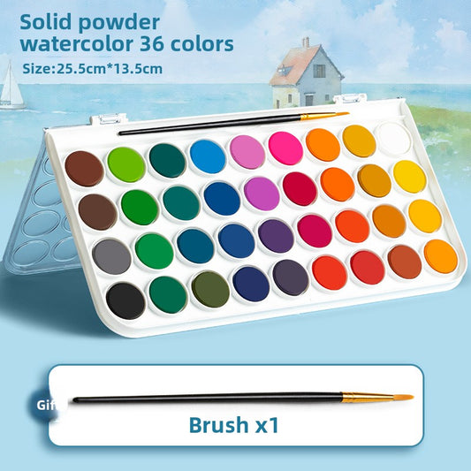 Mini Portable Watercolor Paint Set with Sketchbook and Brush
