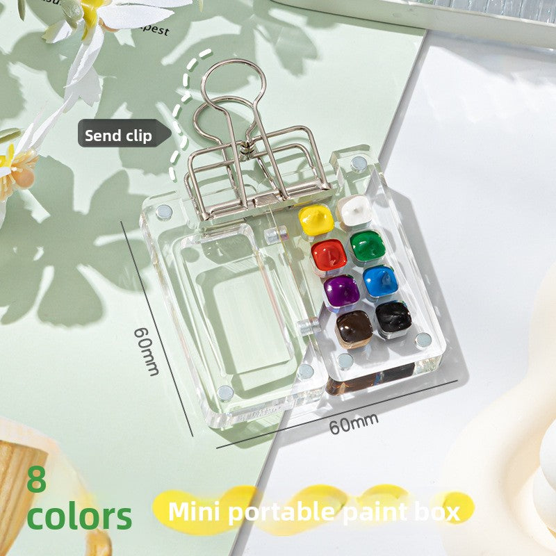 Mini Portable Watercolor Paint Set with Sketchbook and Brush