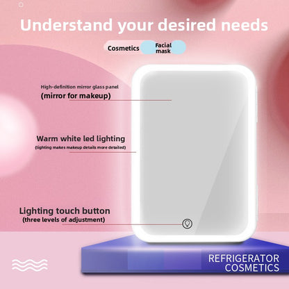 Mini Refrigerator with Mirror for Cosmetics