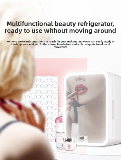 Mini Refrigerator with Mirror for Cosmetics