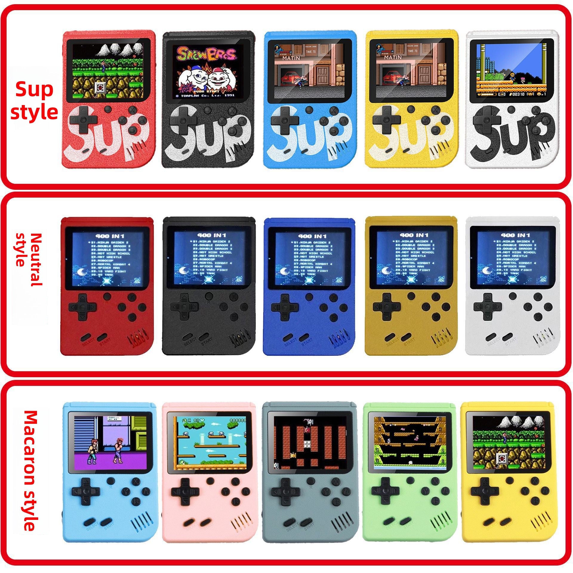 Mini Retro Handheld Game Console with 500 Games