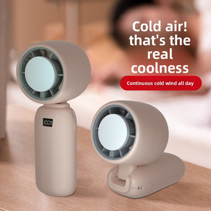 Mini Semiconductor Cooling Handheld Fan with 4000mAh Battery