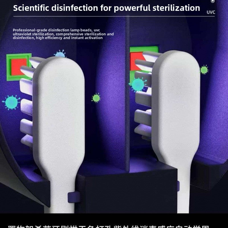 Mini Smart UV Disinfection Wall-Mounted Toothbrush Holder for Dual Users