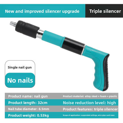 Mini Steel Nail Gun with Silencer for Ceiling Installation