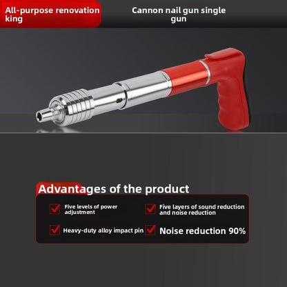 Mini Steel Nail Gun with Silencer for Ceiling Installation