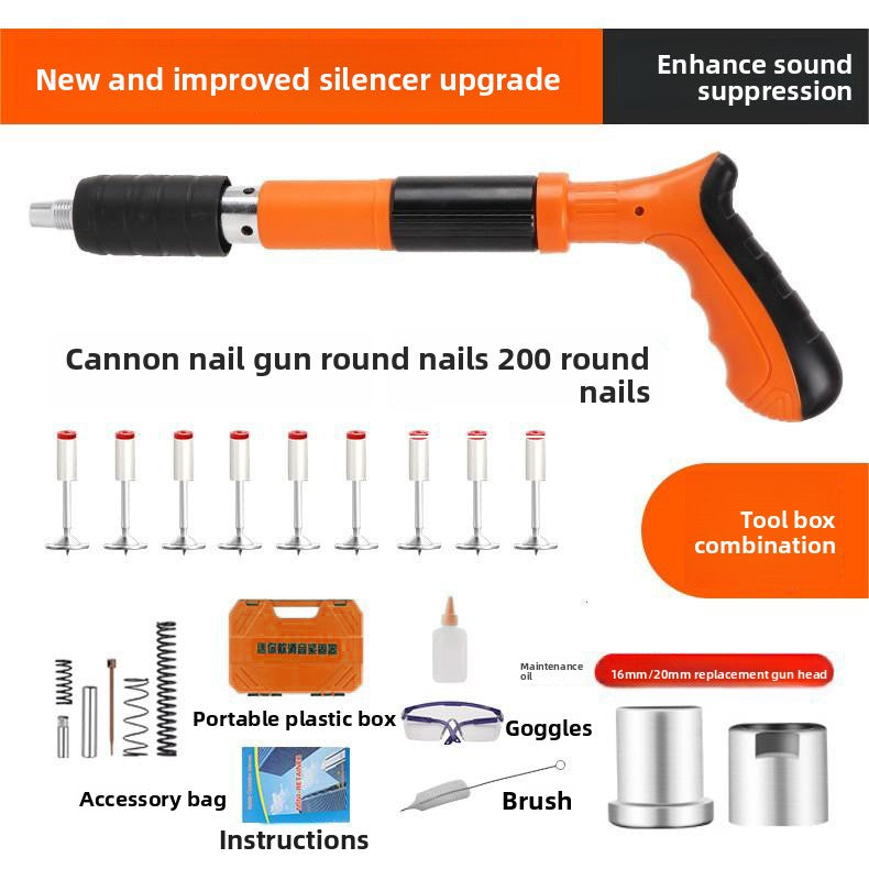 Mini Steel Nail Gun with Silencer for Ceiling Installation