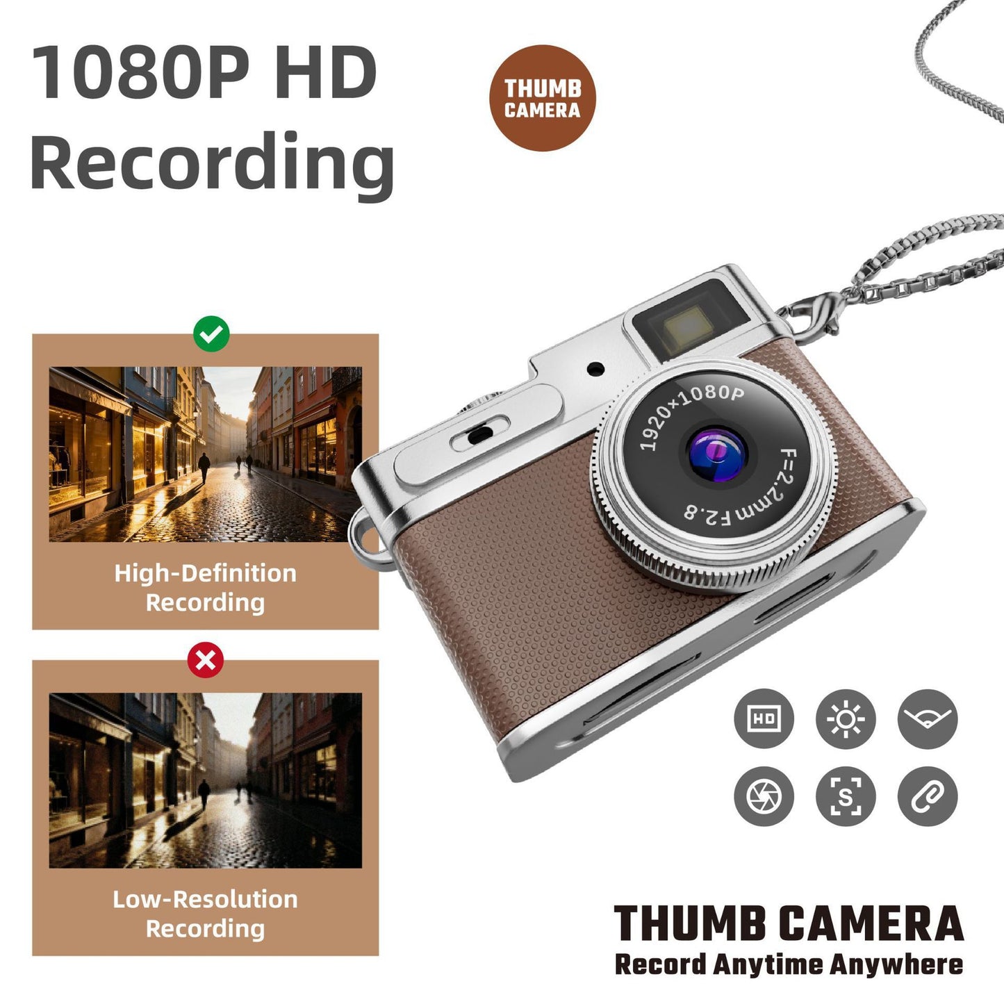 Mini Thumb Camera with Video Recording