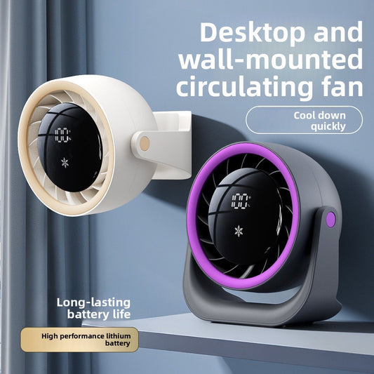 Mini USB Desk Fan with Digital Display