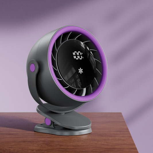 Mini USB Desk Fan with Digital Display
