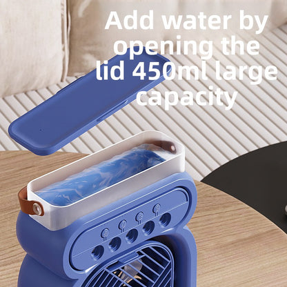 Mini USB Humidifier Fan with LED Light