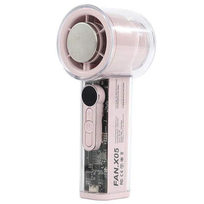 Mini USB Rechargeable Handheld Fan with Digital Display