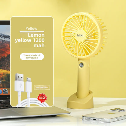 Mini USB Rechargeable Handheld Fan with Phone Holder
