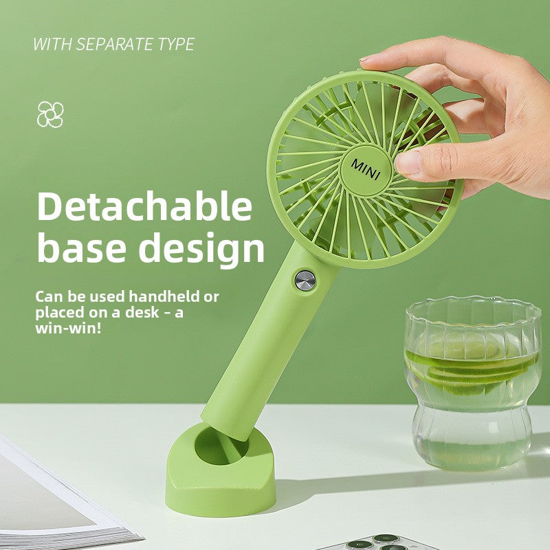 Mini USB Rechargeable Handheld Fan with Phone Holder