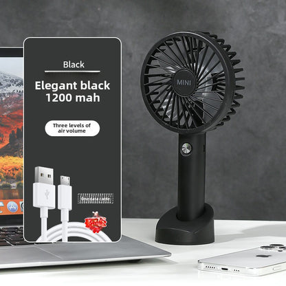 Mini USB Rechargeable Handheld Fan with Phone Holder