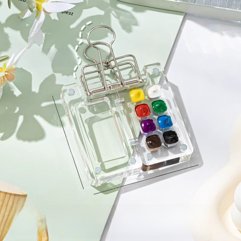 Mini Watercolor Paint Box with Sketchbook and Brush