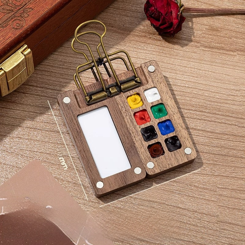 Mini Watercolor Paint Box with Sketchbook and Brush