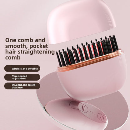 Mini Wireless Hair Straightener Comb