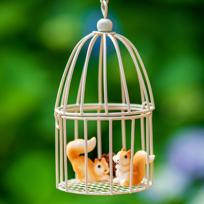 Mini Wrought Iron Bird Cage Ornament for Home Garden Decoration
